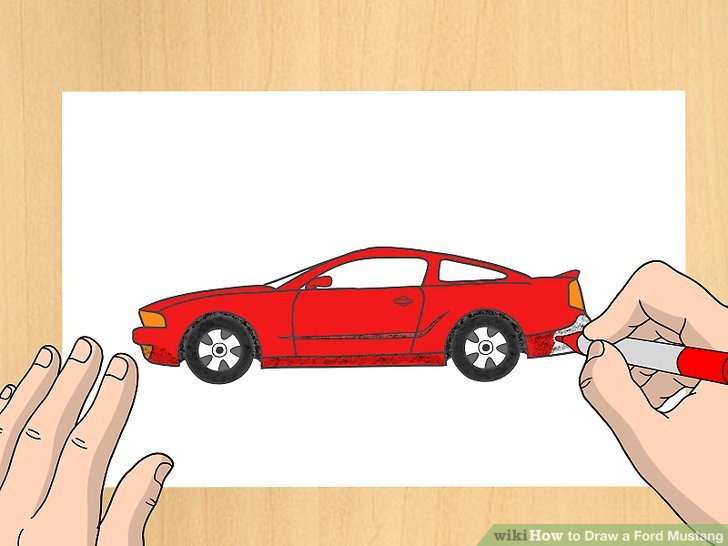 728x546 how to draw a ford mustang - Mustang Car Drawing