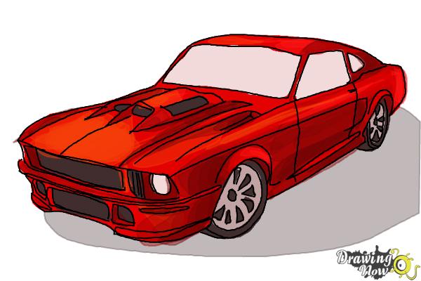 600x400 how to draw a ford mustang - Mustang Car Drawing