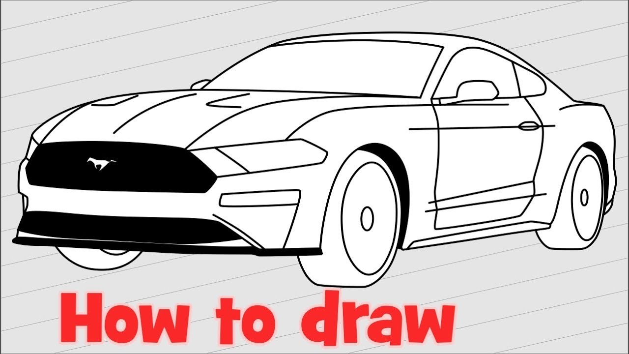 1280x720 how to draw a car ford mustang shelby - Mustang Car Drawing