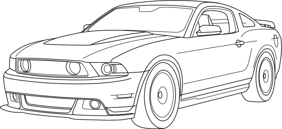 1200x549 how to draw muscle cars drawing hd car wallpapers - Mustang Car Drawing