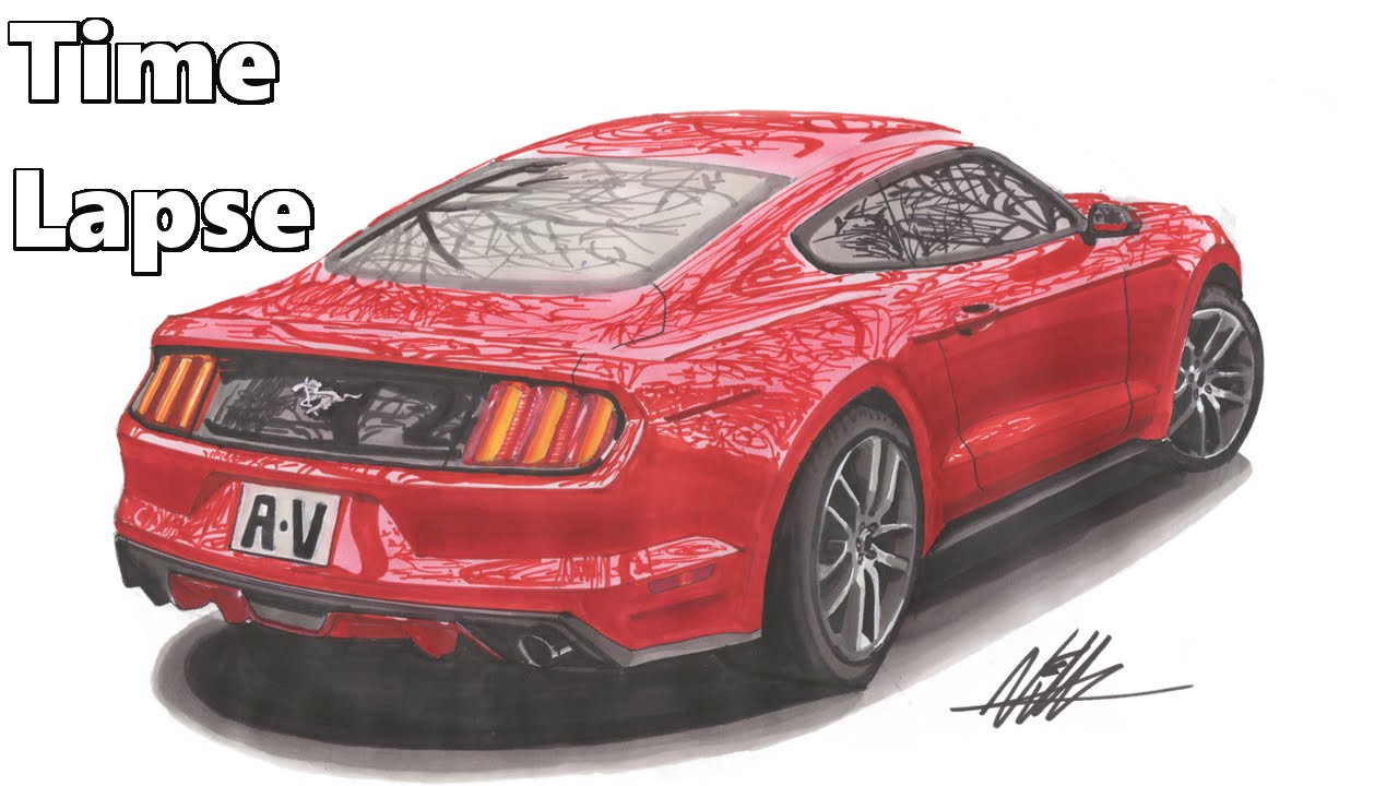 1280x720 ford mustang drawing - Mustang Drawing