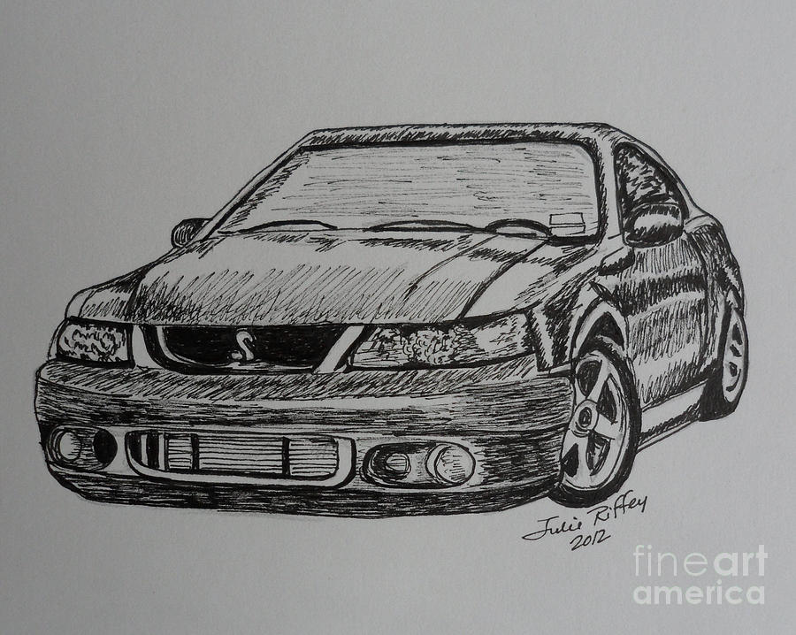 900x718 cobra mustang drawing - Mustang Drawing