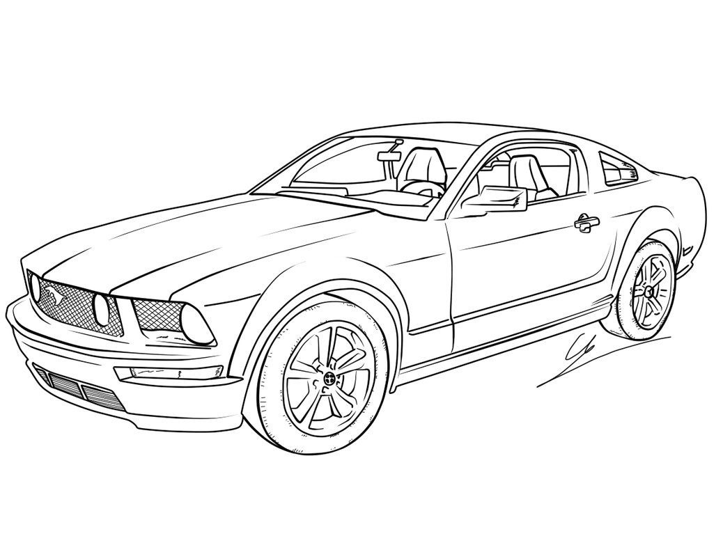 1038x770 drawn car mustang gt - Mustang Drawing