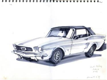 375x281 ford mustang drawing - Mustang Drawing