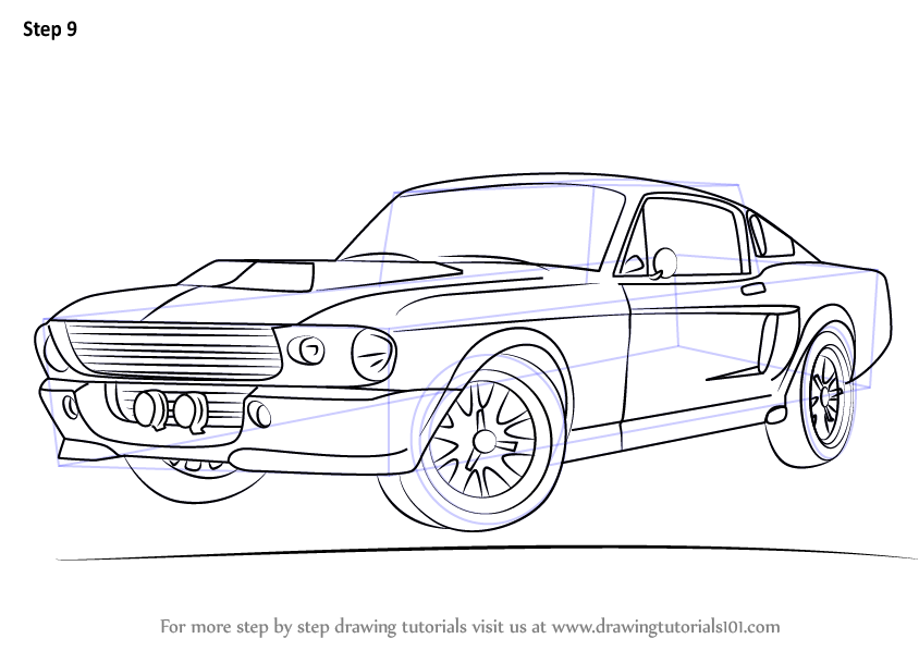 844x598 learn how to draw a mustang - Mustang Drawing