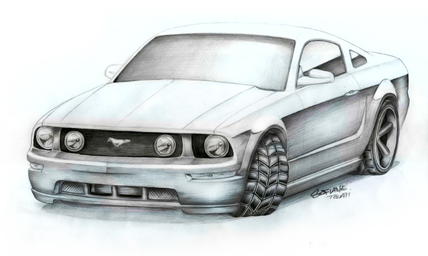 600x360 mustang drawings - Mustang Drawing