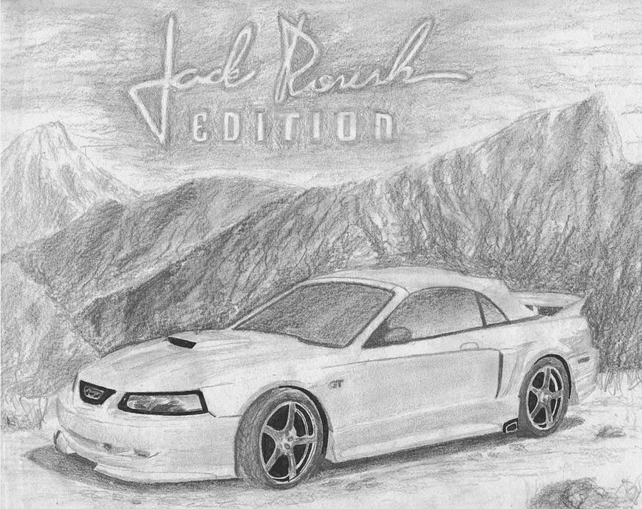 900x714 ford mustang jack roush edition classic car art print - Mustang Drawing