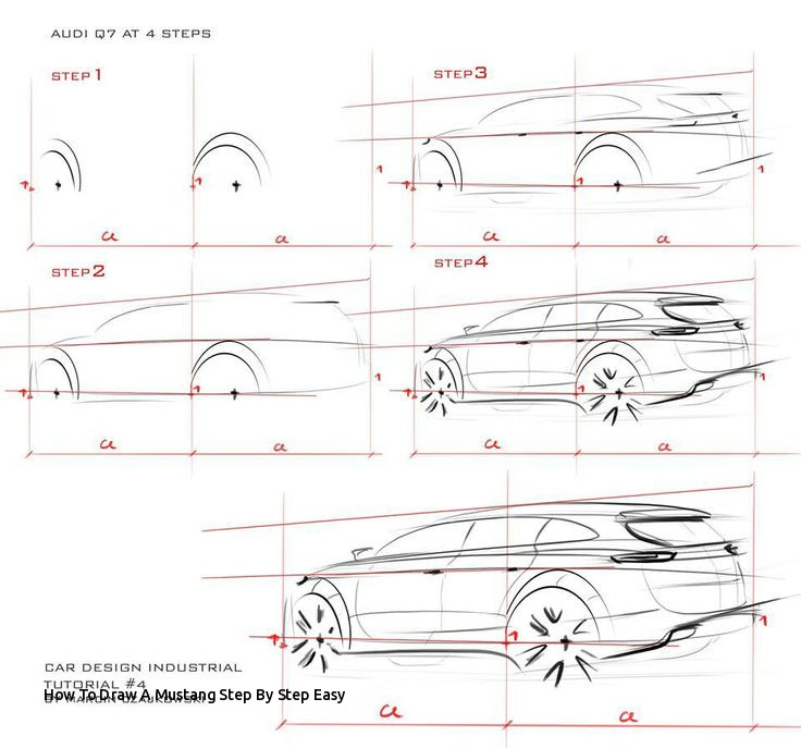 736x687 How To Draw A Mustang Step - Mustang Drawing Step By Step