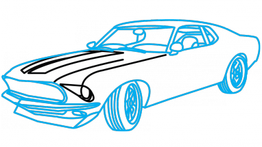 382x215 How To Draw Ford Mustang Anvil A Car, The Fast And Furious - Mustang Drawing Step By Step