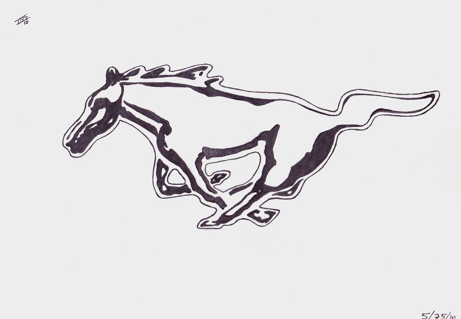 Mustang Emblem Drawing at PaintingValley.com | Explore collection of ...