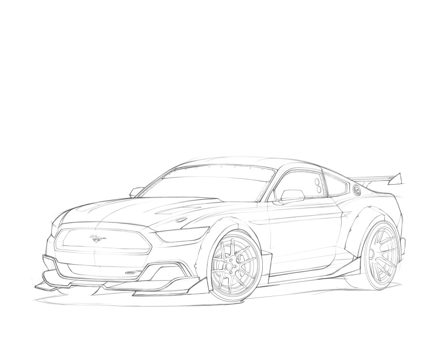 916x720 Mustang Drawing Free Download - Mustang Gt Drawing