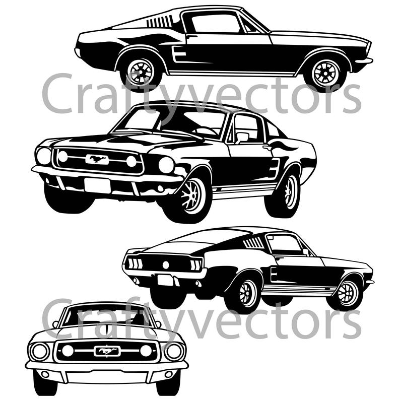 794x794 Ford Mustang Gt Vector Etsy - Mustang Gt Drawing