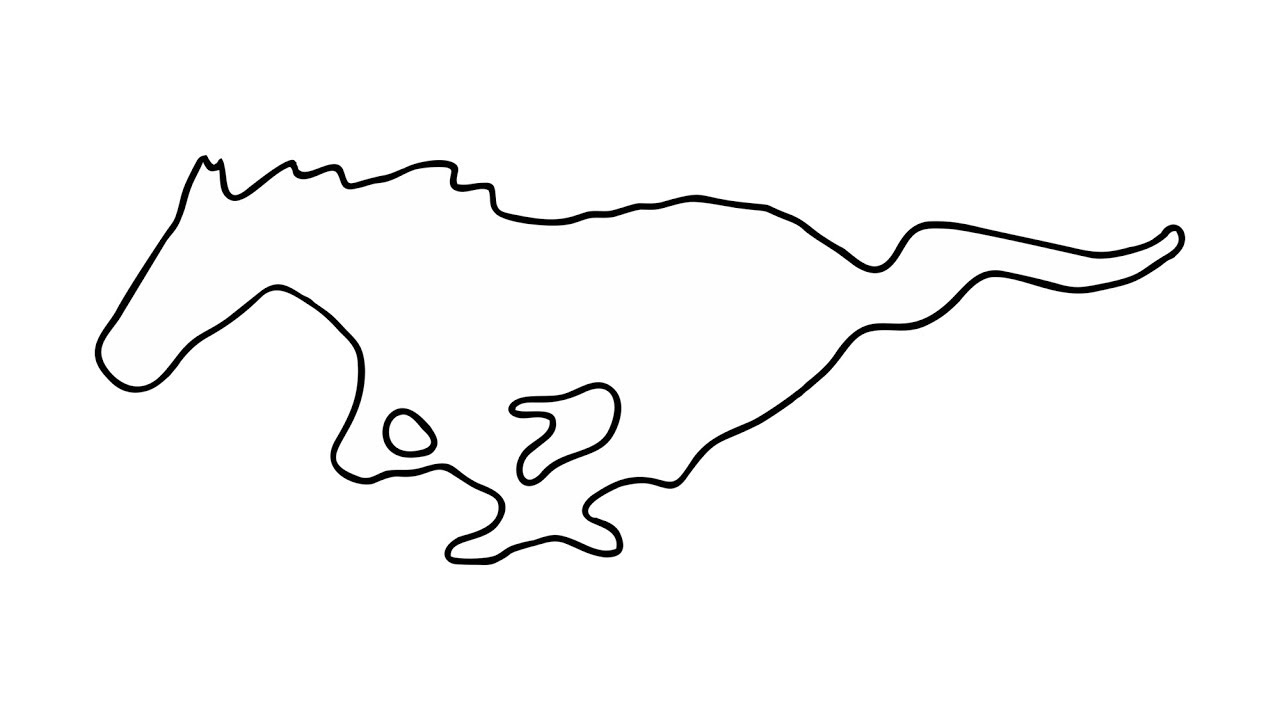 1280x720 how to draw the ford mustang horse - Mustang Horse Drawing