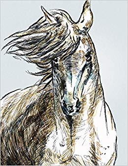 260x336 Notebook Horse Drawing Portrait X Lined Pages Lined - Mustang Horse Drawing