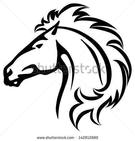 450x467 drawn horse mustang - Mustang Horse Line Drawing