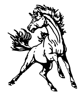 332x400 mustang mascot clipart - Mustang Horse Line Drawing