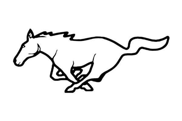 600x400 ford mustang clipart - Mustang Horse Line Drawing