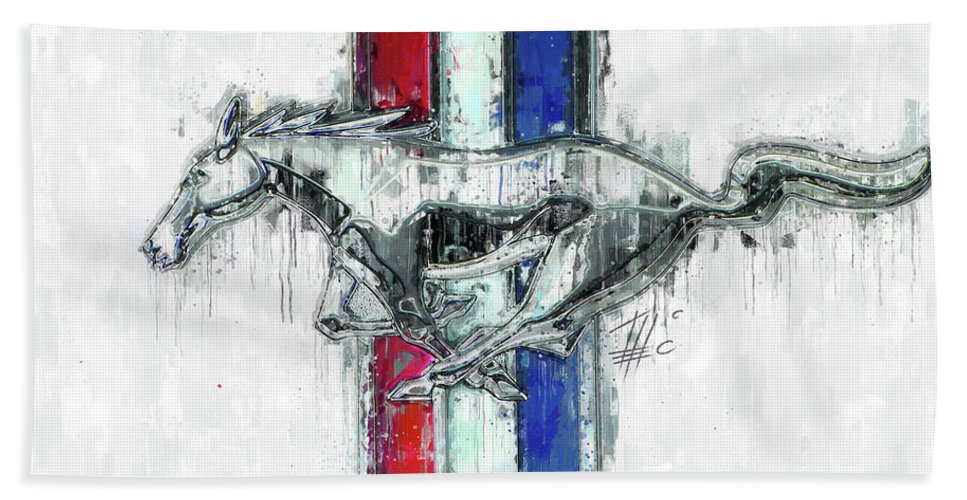 967x500 ford mustang logo beach towel for sale - Mustang Logo Drawing