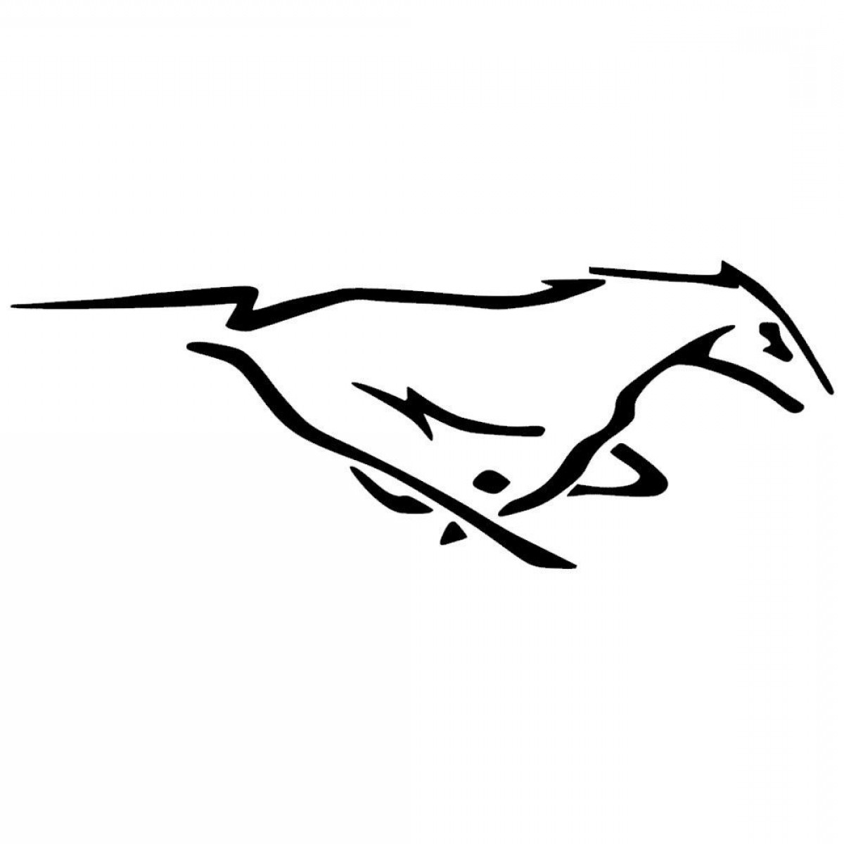 1200x1200 Pleasant Mustang Outline Ford Shelby Gt - Mustang Logo Drawing