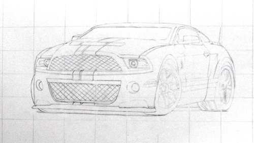 500x282 how to draw a car mustang hot rod hubpages - Mustang Outline Drawing
