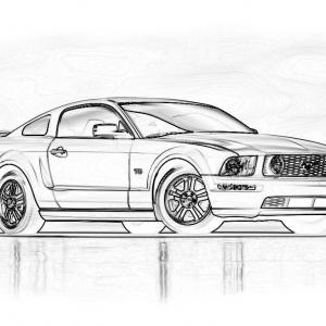 300x300 vector line drawing of a ford cobra mustang lazttweet - Mustang Outline Drawing
