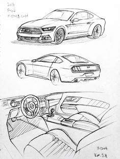 236x314 Car Drawings Outline - Mustang Outline Drawing