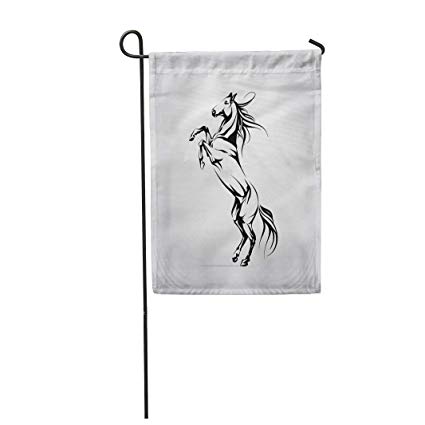 425x425 Semtomn Garden Flag Inches Print On Two Side - Mustang Outline Drawing