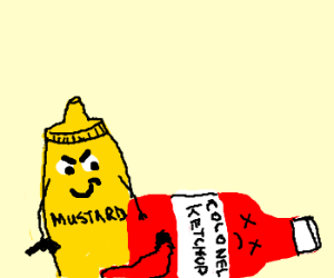 300x250 mustard killed colonel ketchup drawing - Mustard Drawing