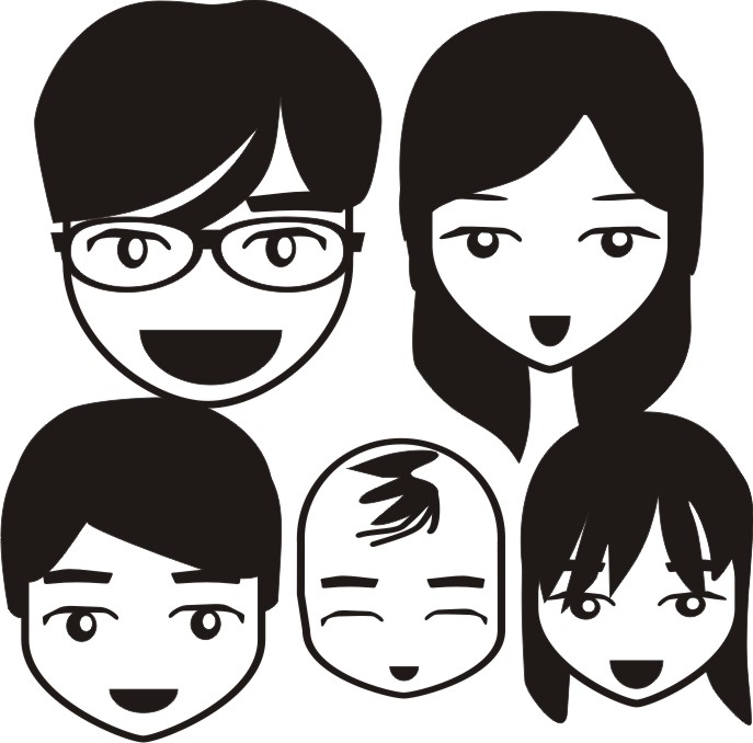 687x678 my family of five illustrated drawing a day shin kim online - My Family Drawing