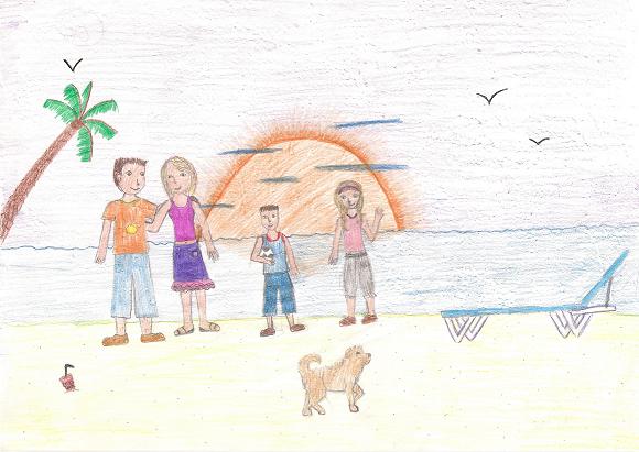 580x411 visual arts drawing my family - My Family Drawing