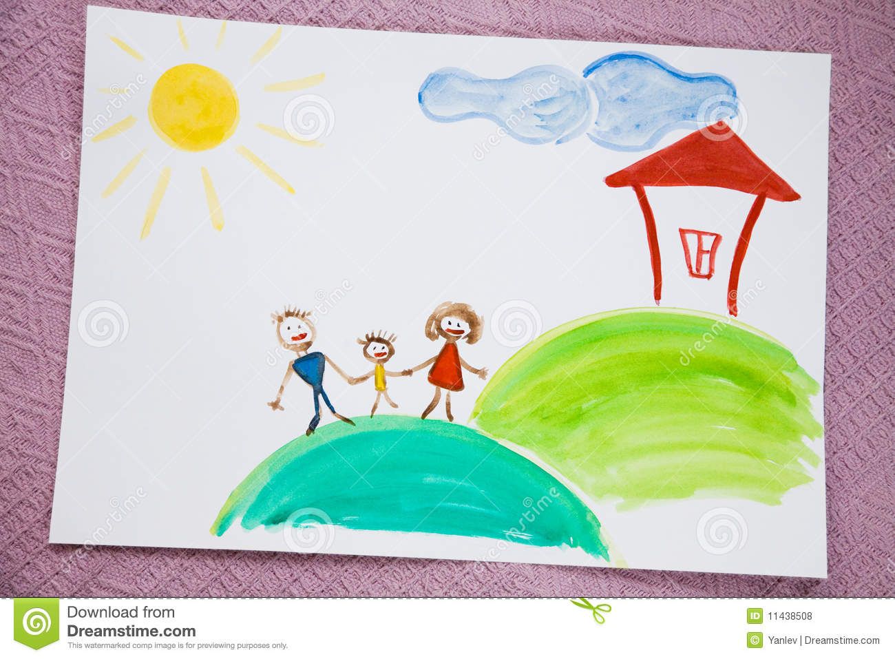 1300x957 My Family Children's Drawings - My Family Drawing