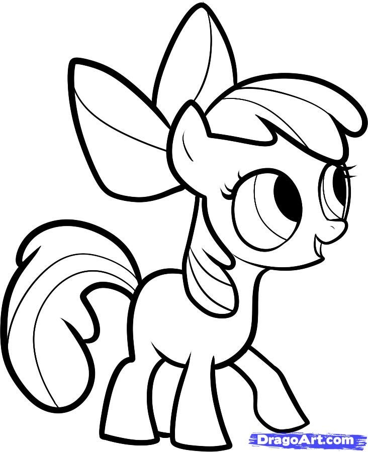 732x900 how to draw apple bloom, apple bloom, my little pony, step - My Little Pony Drawing