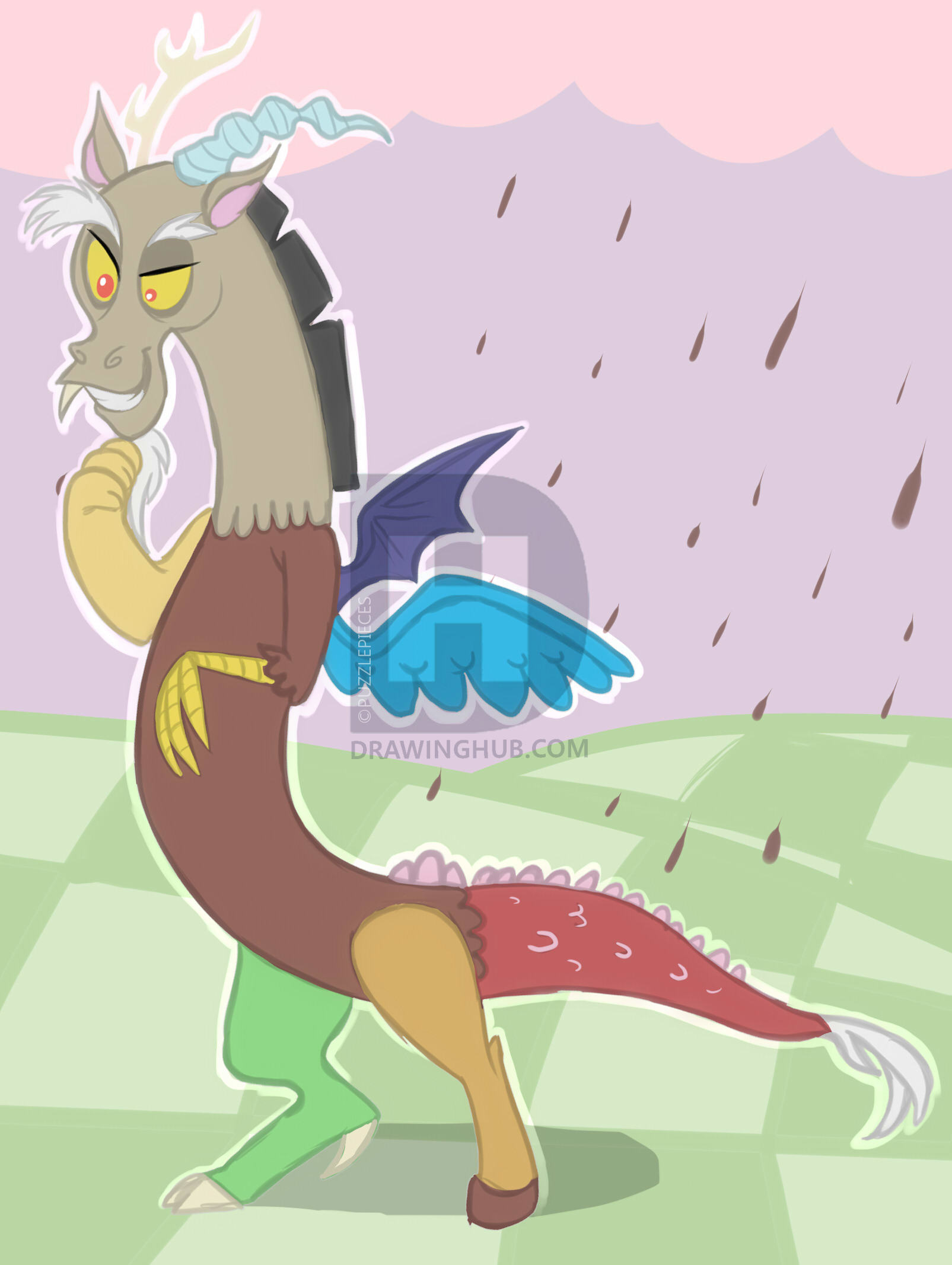 1605x2133 how to draw discord, my little pony friendship is magic, step - My Little Pony Friendship Is Magic Drawing