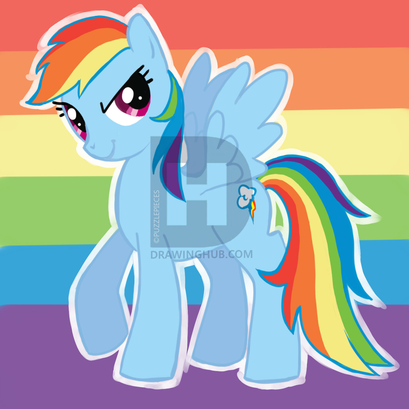 1422x1422 how to draw rainbow dash, my little pony friendship is magic, step - My Little Pony Friendship Is Magic Drawing