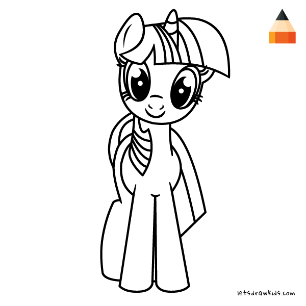600x600 How To Draw Twilight Sparkle My Little Pony Step - My Little Pony Pictures Drawing
