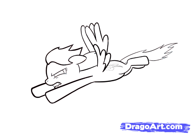 644x452 how to draw rainbow dash, my little pony, step - My Little Pony Rainbow Dash Drawing