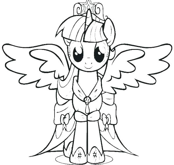 600x569 twilight sparkle free coloring pages my little pony print out - My Little Pony Twilight Sparkle Drawing