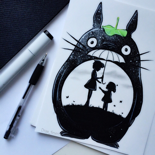500x500 My Neighbor Totoro Uploaded - My Neighbor Totoro Drawing