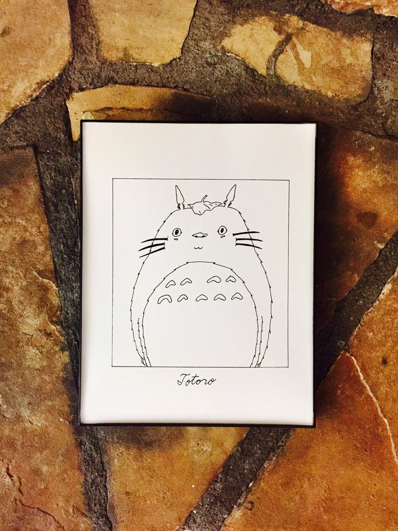 794x1059 Subpar Totoro From My Neighbor Totoro Drawing Printstudio Etsy - My Neighbor Totoro Drawing