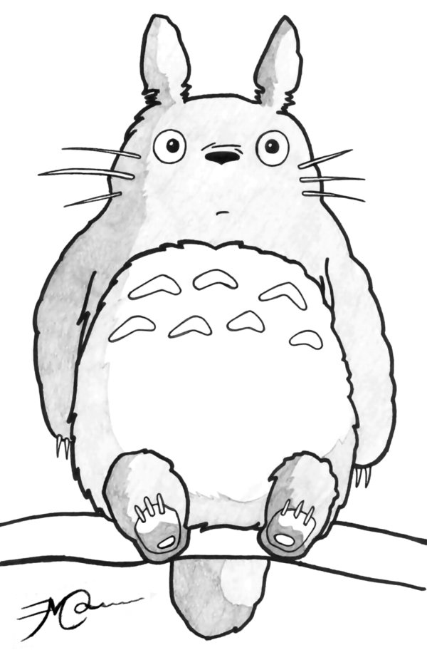 600x919 totoro lineart my neighbor totoro for free download - My Neighbor Totoro Drawing