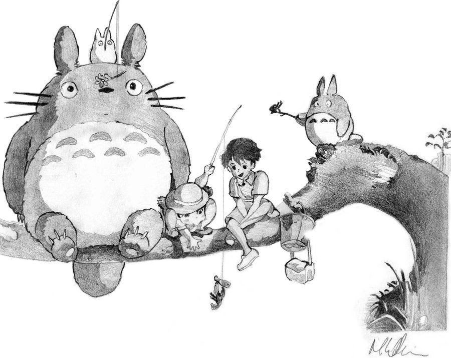 900x715 Awesome Drawing From My Neighbor Totoro Anime Art Totoro - My Neighbor Totoro Drawing