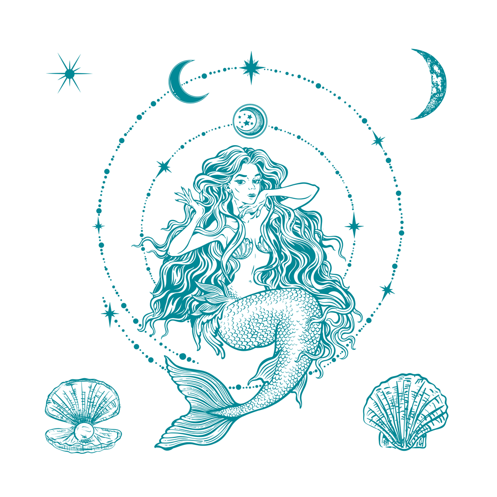 1000x1000 mystical mermaid screen screen sensation - Mystical Drawings