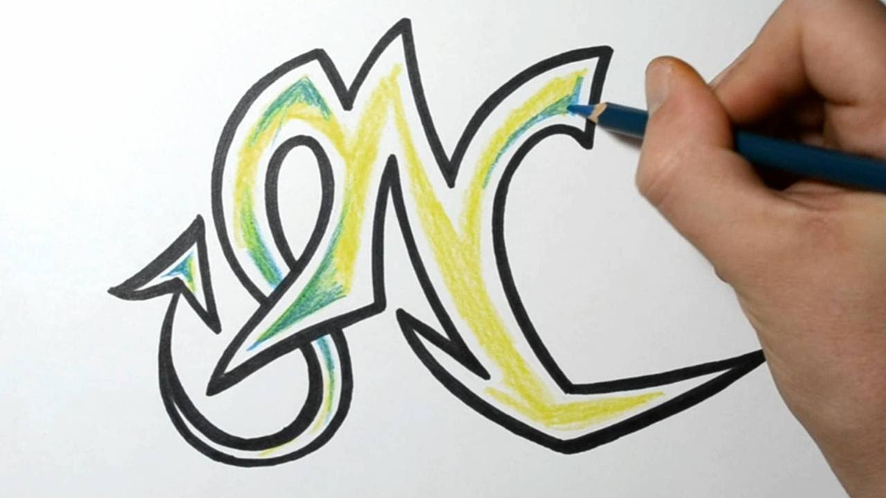 1280x720 How To Draw Wild Graffiti Letters - N Drawing
