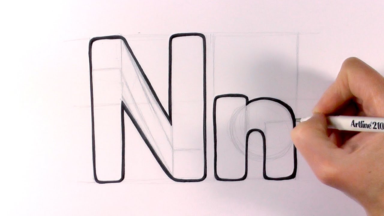 1280x720 How To Draw A Cartoon Letter N And N - N Drawing