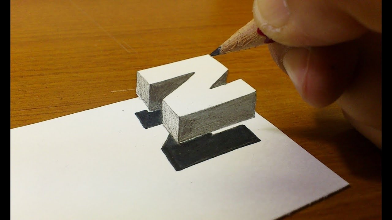1280x720 very easy!! how to drawing floating letter n - N Drawing
