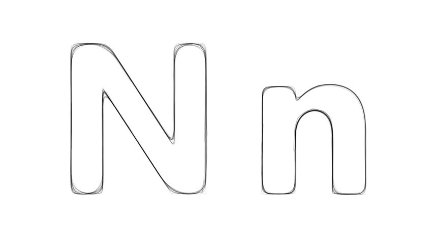 852x480 Hand Drawing Sketch Letter N With A White Background - N Drawing