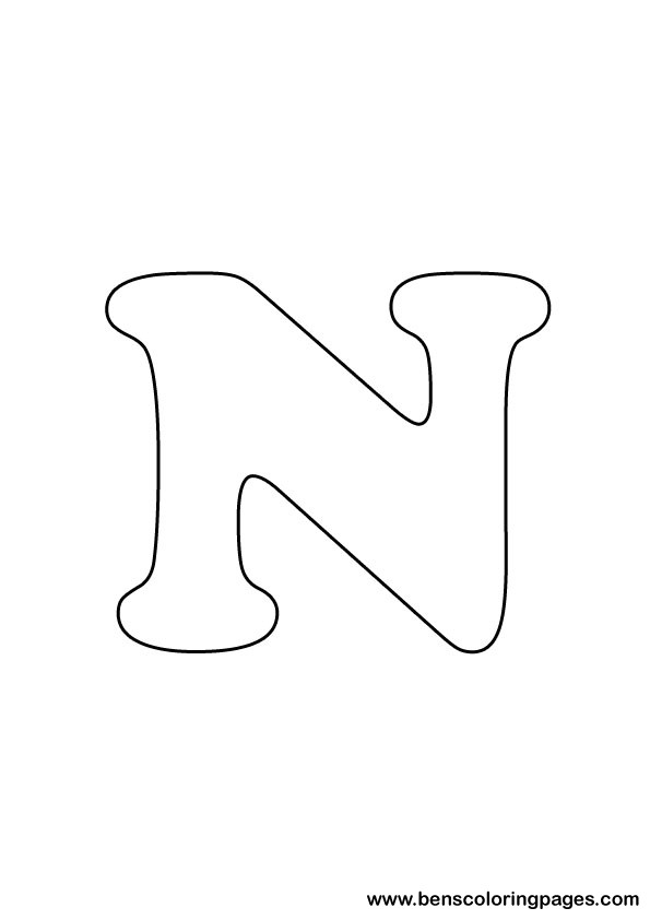 595x842 Free Letter N Coloring Page - N Drawing