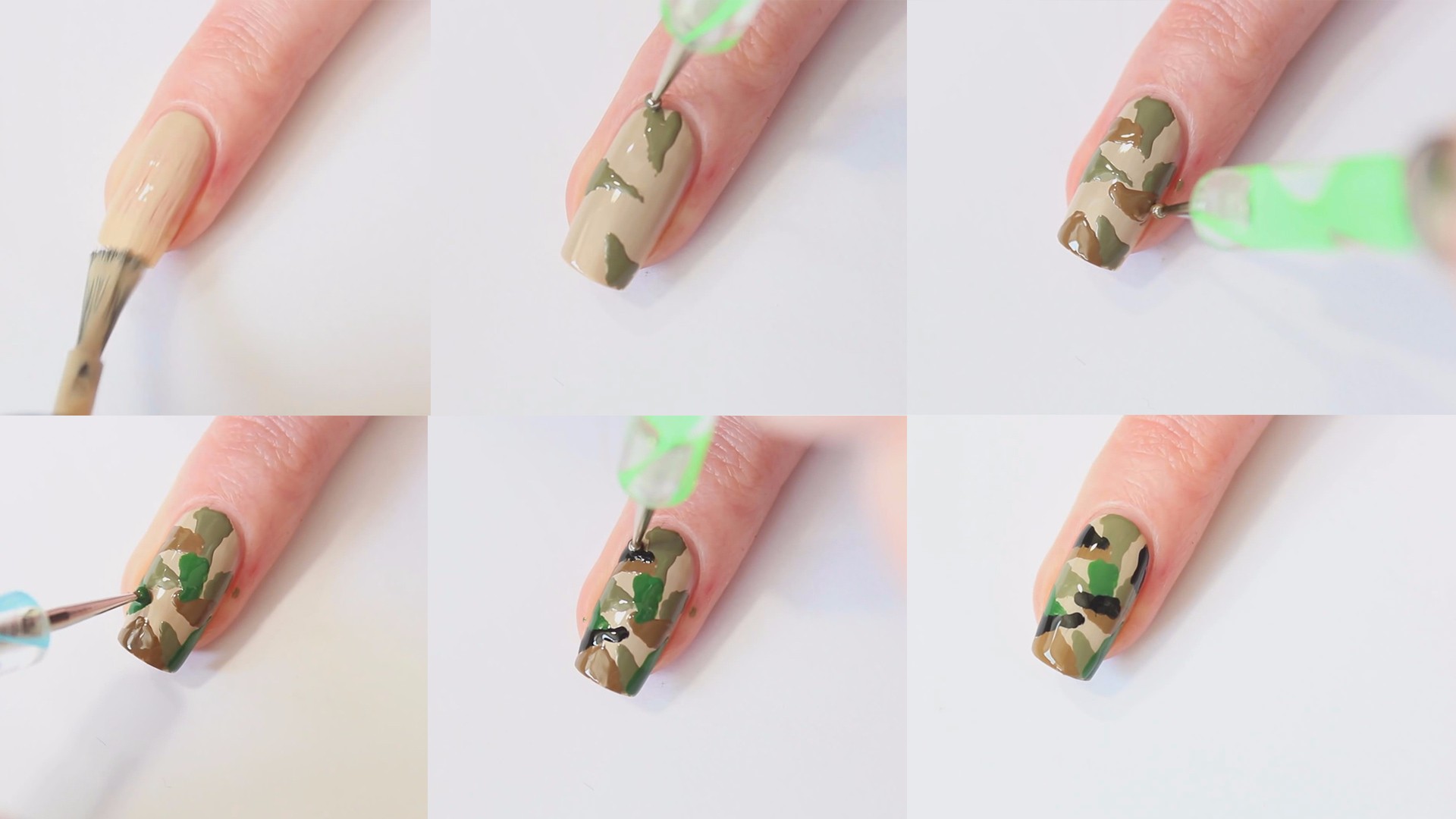 6. Camouflage Nail Art with a Twist: Blue and Glitter - wide 7