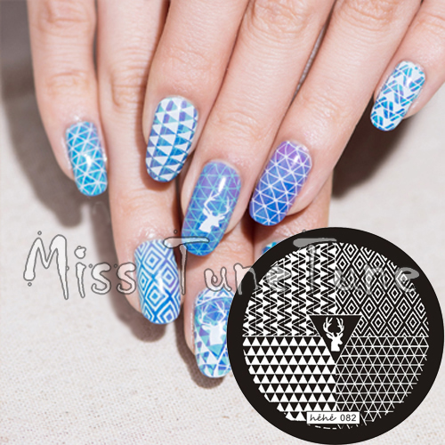 500x500 New Stamping Plate Triangles Geometric Drawing Simple - Nail Art Drawing