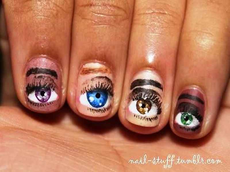800x600 Would You Like To Have These Eye Nail Arts - Nail Art Drawing